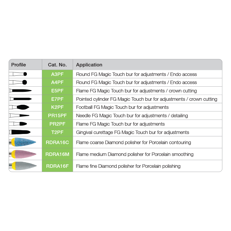 Magic Touch - Porcelain Adjustment - Burs