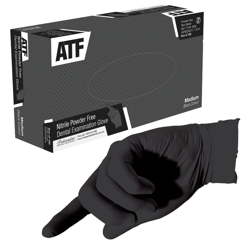 ATF Dental Examination Gloves - Nitrile - BLACK