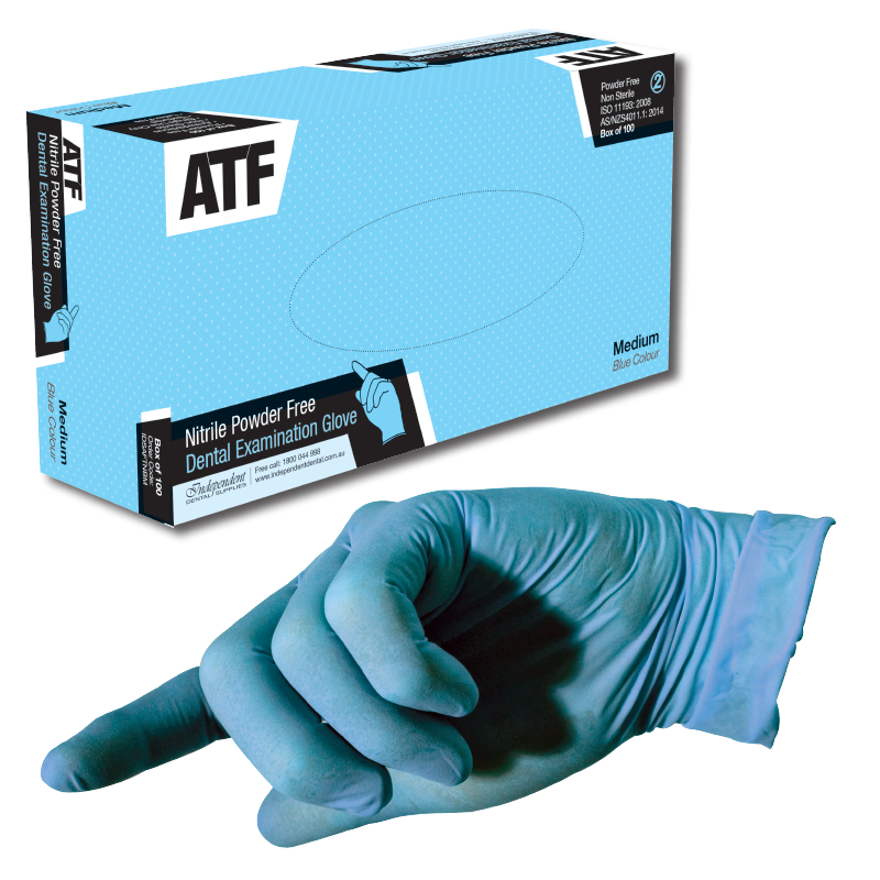 ATF Dental Examination Gloves - Nitrile - BLUE