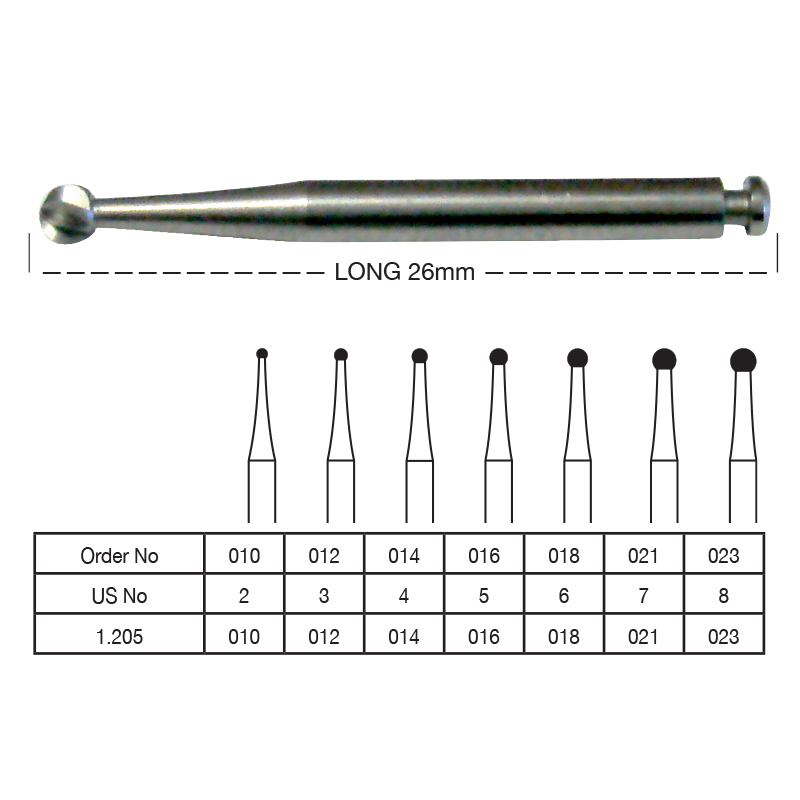 Steel Burs - Long Shank