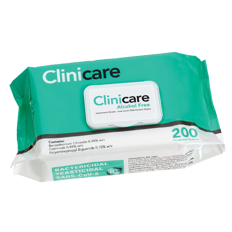 Clinicare  - Alcohol Free - Instrument Grade Disinfecting Wipes ** Buy 5 get 1 Free **