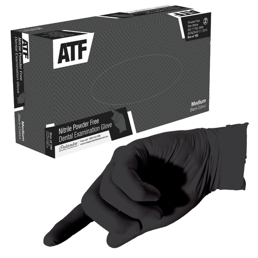 ATF Dental Examination Gloves - Nitrile - BLACK