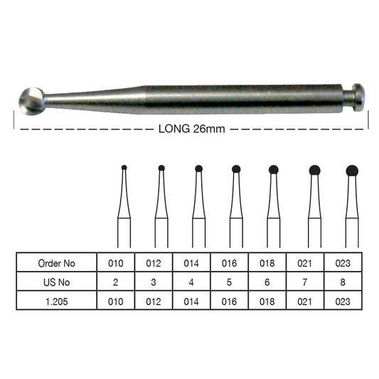 Steel Burs - Long Shank